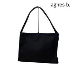 美品 agnesb. アニエスベー ハンドバッグ ブラック 無地 シンプル