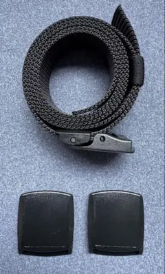 ナイロンベルト 黒 YKK製バックル 2個付属 新品 未使用