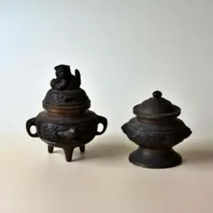 箱付き　高岡銅器　米田陵山作　鋳銅　獅子摘　四方香炉 2025年最新】獅子 香炉 銅の人気アイテム - メルカリ