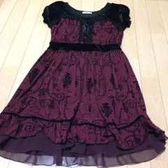 アクシーズファム　ワンピース　ベロア　半袖　レディース　パーティドレス