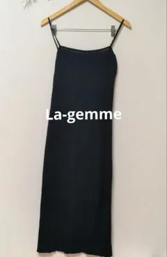 La-gemme ラジエム ニット キャミワンピース 無地 シンプル ブラック