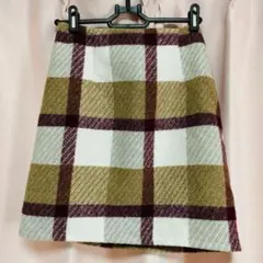 グレイル 台形スカート ミニスカート 秋 冬 チェック柄フレアスカート Fサイズ