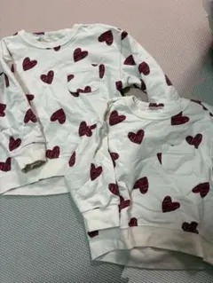未使用品　gu ハート柄トレーナー 2枚セット 80cm 100cm