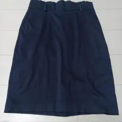 OSTIN　ネイビー タイトスカート ひざ丈リボン付き