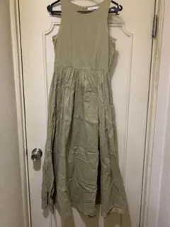 MARIHA マリハ　夏のレディのドレス　ロング ワンピース カーキ色