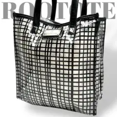 新品◎ルートート ROOTOTE ハンドバッグ　スケルトン　黒チェック　タグ付