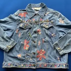 スーザンブリストルSusan Bristol 花柄刺繍 デニムジャケットLサイズのサムネイル