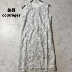 美品　courrèges フラワーカットレース　ノースリーブ　ドレス　ワンピースのサムネイル