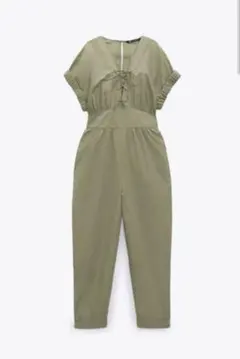 ZARA ザラ　レースアップ　オーバーオール　ジャンプスーツ　大人　つなぎ