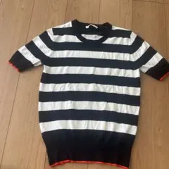 ZARA 半袖ストライプニット Mサイズ