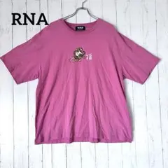 RNA 虎刺繍 オーバサイズTシャツ ピンク バックプリント