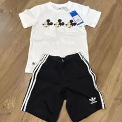 adidas ミッキーマウス Tシャツ半ズボン100cm セットアップ