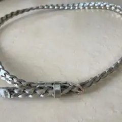 編み込みベルト　レディース　ゴールド