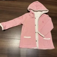 ラルフローレン　フード付きピンクストライプトレーナー