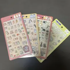 ララキラシール アザラシ ペンギン＆ラッコ カワウソ わんこ　４枚セット