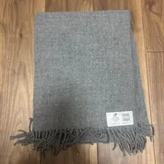 グレー 抗静電気性 マフラー フリンジ付き