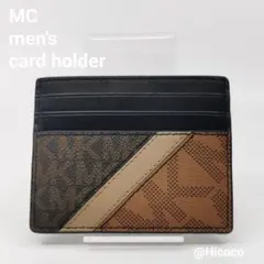 新品★マイケルコース/モノグラムカードケースブラウンストライプ