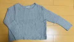 GU リブ編み 長袖ニット M ライトブルー