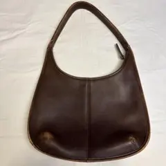 COACH コーチ ショルダーバッグ 肩がけ 三日月 ブラウン レザー