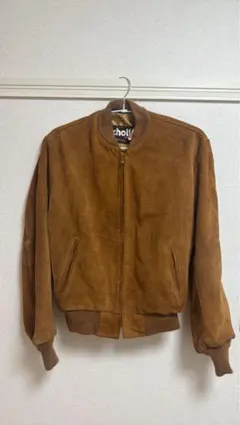 【超希少】ショット　スエード　レザージャケット　キャメル　90s ビンテージ 超希少】ショット スエード レザージャケット キャメル 90s