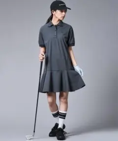 CHIC STYLE，シックスタイル　裾フレアポロシャツワンピース