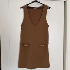 ノースリーブブラウンワンピース