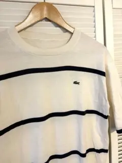 Lサイズ/ラコステ（LACOSTE）ボーダー柄半袖Tシャツ