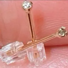 レア）ジュエリーツツミ天然K10 PGダイヤピアス