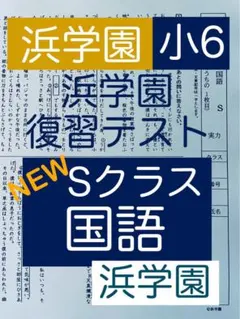 浜学園　小6  復習テスト　後期分 浜学園 小6 マスター Sクラス 4教科 復習テスト 【後半】 浜学園 小6