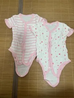 ベビー肌着2枚セット ストライプ・星柄