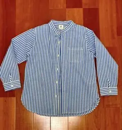 devirock ストライプ 長袖シャツ 130 青白 デビロック