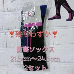 防寒靴下 レディース スキー 2足セット 登山 ハイソックス スノーボード 紫