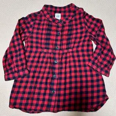 【匿名配送】GAP 赤と紺のチェック長袖シャツ