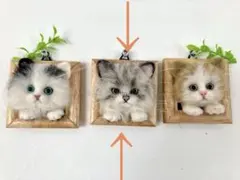 羊毛フェルト　猫　フレーム　額縁　ねこ　ネコ