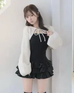 Darich ティアードフリルミニワンピース ブラック ダーリッチ