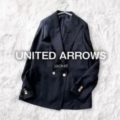 ユナイテッドアローズ 日本製 ジャケット 金ボタン ダブル テーラード 黒