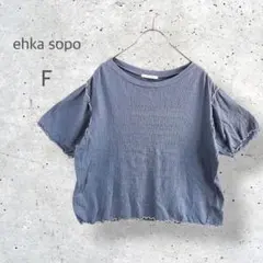 【ehka sopo】　半袖カットソー　メロウ仕立　シャーリング　ゆるだぼ　Fのサムネイル