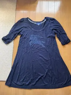 【値下げ】バーバリーブルーレーベル チュニック ワンピース 紺 半袖 38