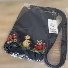 【新品】FEILER 刺繍デザイン ショルダーバッグ ネイビー