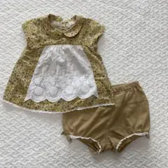 【セットアップ】80cm プティマイン 花柄 半袖 ショートセットアップ 小花柄