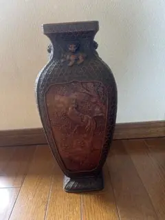 高岡銅器 青銅 饕餮文 双耳花瓶 獣耳 飾壺 骨董 伝統工芸 高岡銅器 青銅 饕餮文 双耳花瓶 獣耳 飾壺 骨董 伝統工芸 - メルカリ