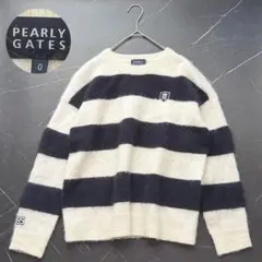PEARLY GATES アルパカ ボーダーニット　レディース　ゴルフ　白　紺