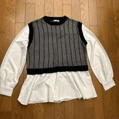 INGNI ハウンドトゥース柄 長袖トップス M