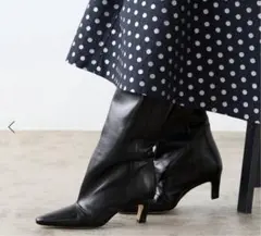 IENA /CORSO ROMA 9 ワイドシャフトロングブーツ NERO37