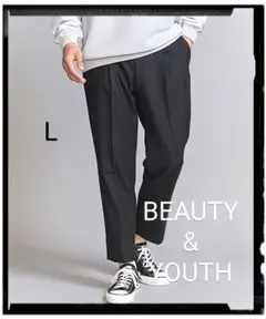 BEAUTY & YOUTH【美品】ブラッシュド 1プリーツ アンクル パンツ