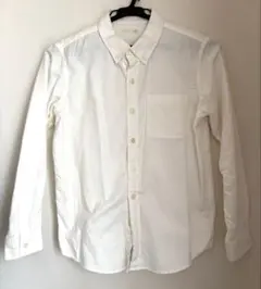【ユニクロ】ホワイト ボタンダウン 長袖シャツ 150cm