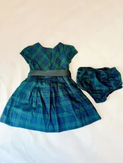 Ralph Lauren キッズ チェック柄ワンピース 12M ブルマセット