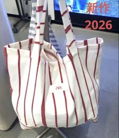 ZARA エコバッグ ストライプ柄 1点 トートバッグのサムネイル