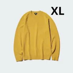 UNIQLO ラムクルーネックセーター イエロー XL 毛100%