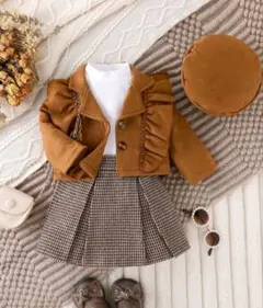SHEIN　女の子セットアップ　帽子付き　90〜100cm相当